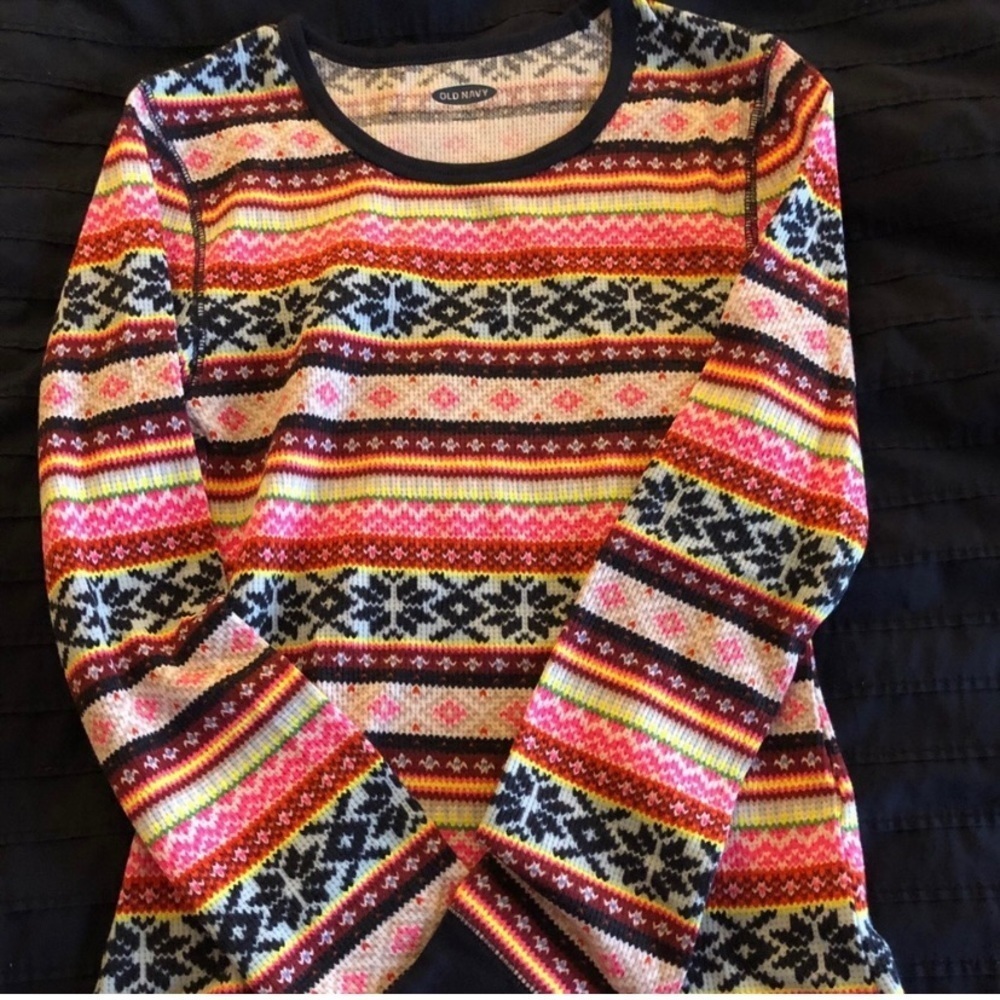 Thermal Top Bright Nordic Print NWT - Large Tall